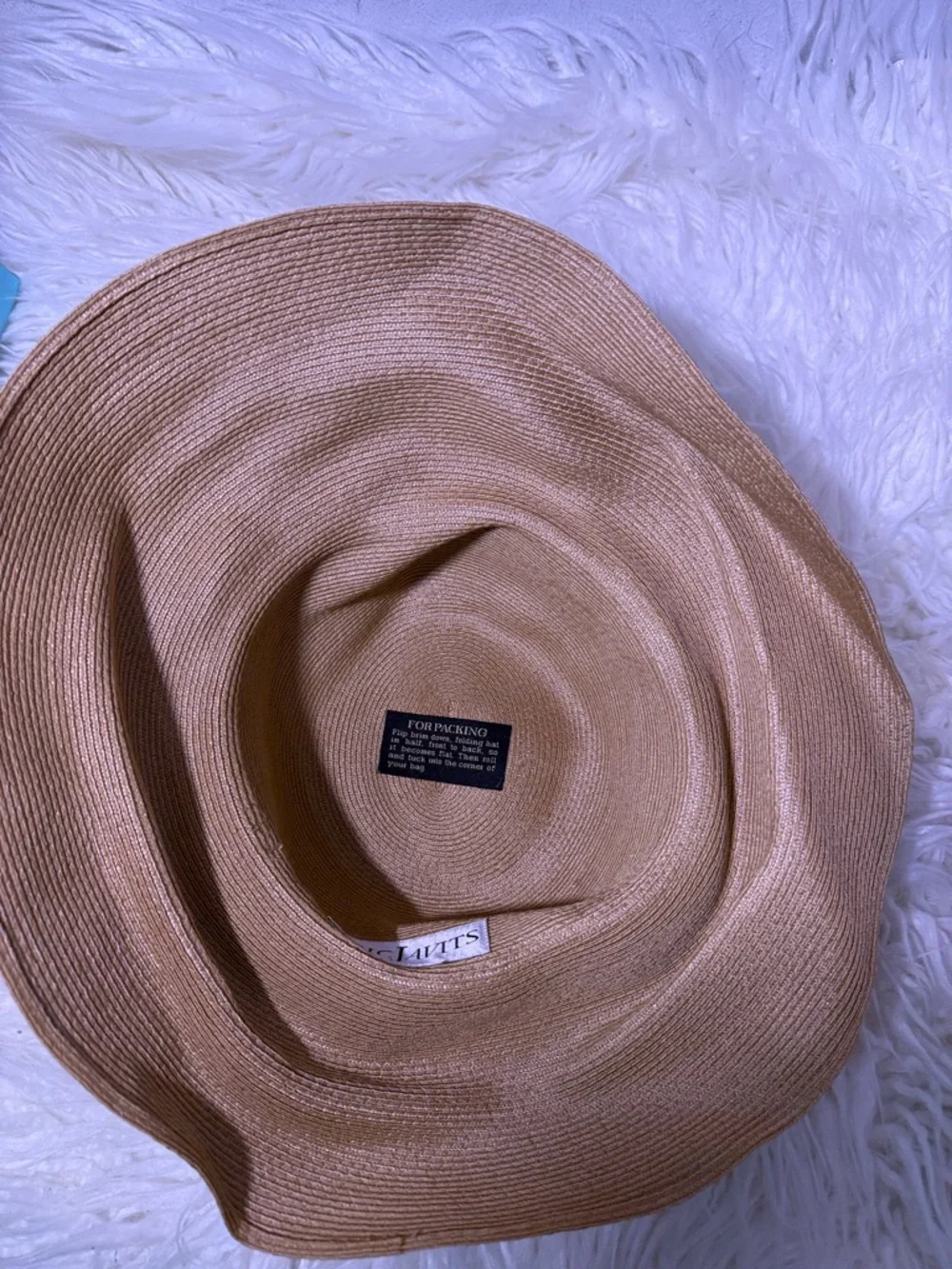 Eric Javits Wide-Brim Straw Sun Hat in Natural - Picture 4 of 7